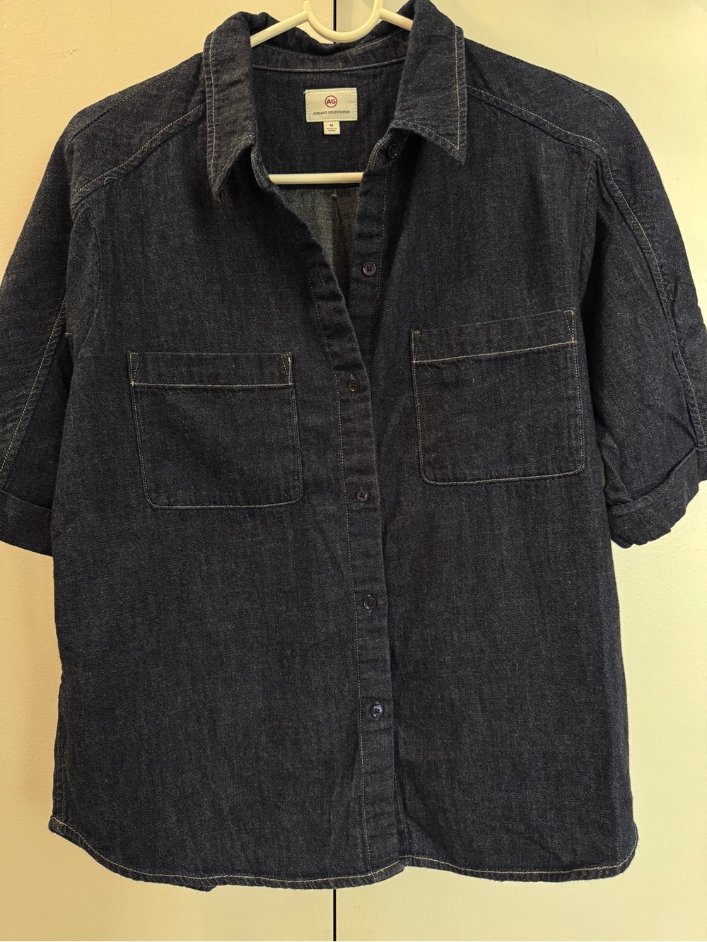 AG Adriano Goldschmied Dark Blue Denim Shirt